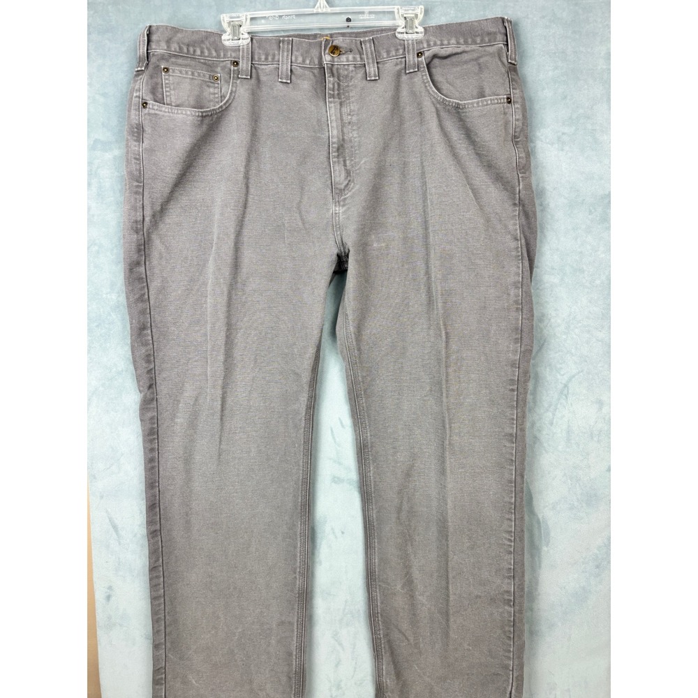 Carhartt Relaxed Fit Gray Duck Canvas Work Pants 100096-039 Mens 44x30